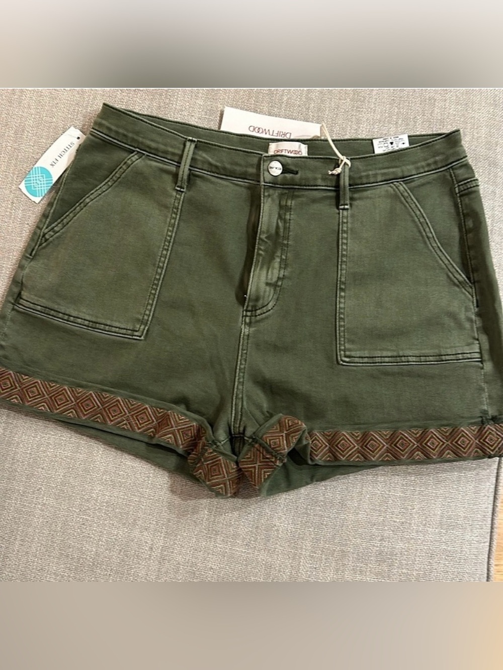 Driftwood olive utility shorts
